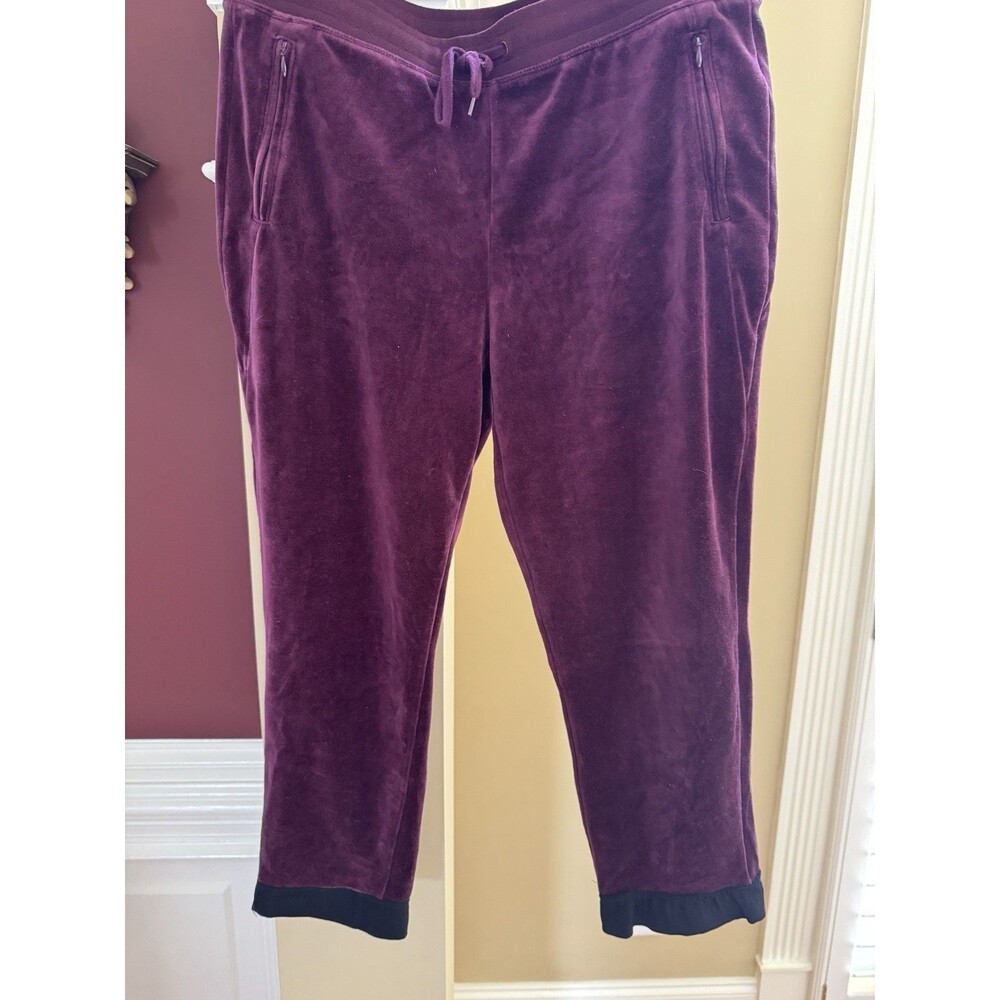 WHITE HOUSE BLACK MARKET Women's Pants-jogger Burgundy Polyester Slim Leg  Large